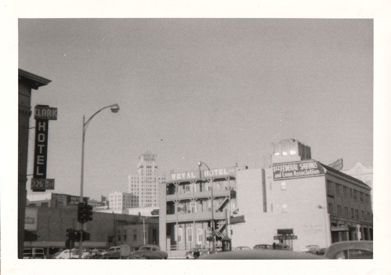 Vintage Photo 1950s San Diego Buildings Clark & Royal Hotels 1st Federal Savings