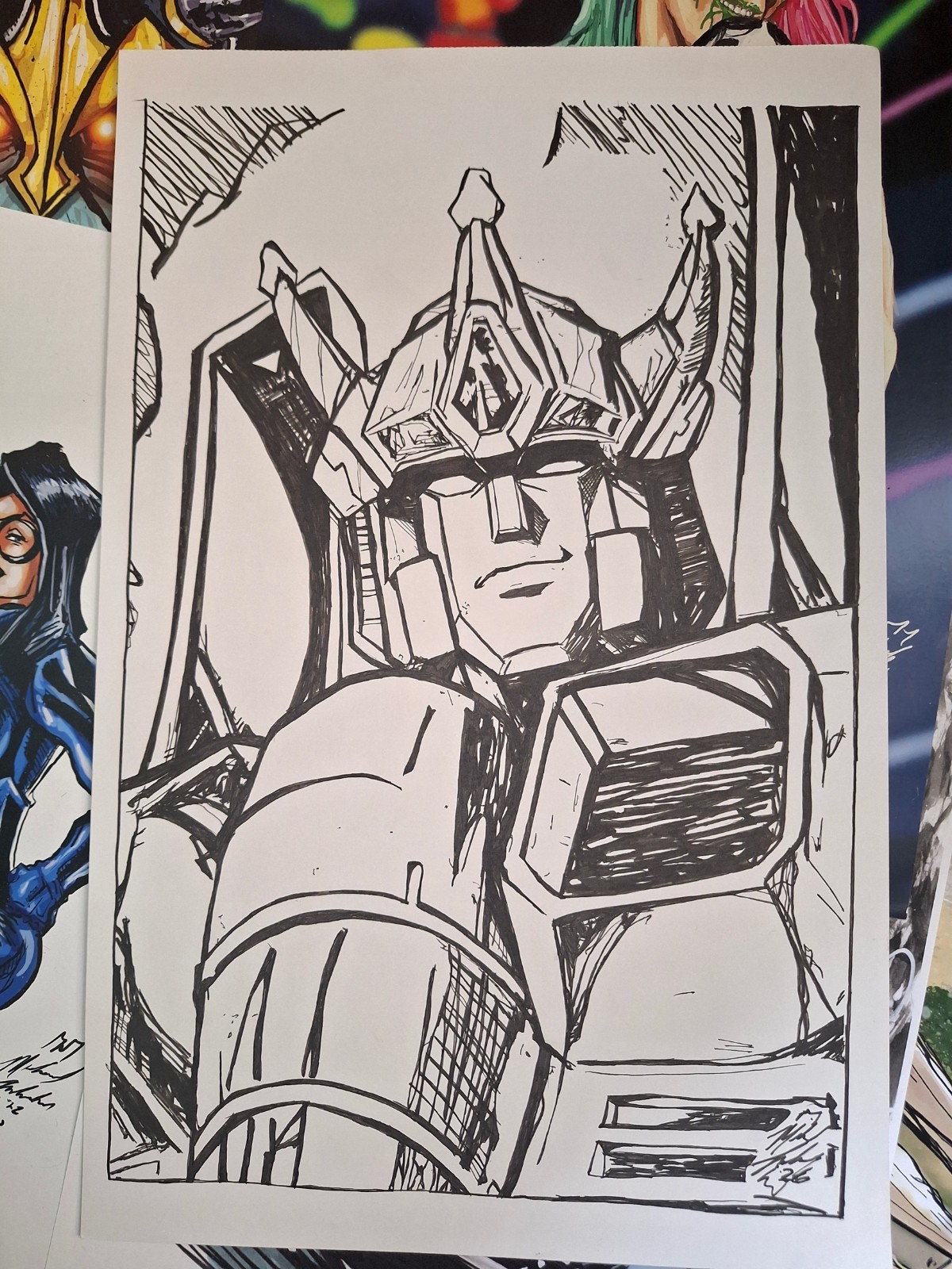 Star Scream 11x17 Original Inked Art Signed by Michael Fulcher