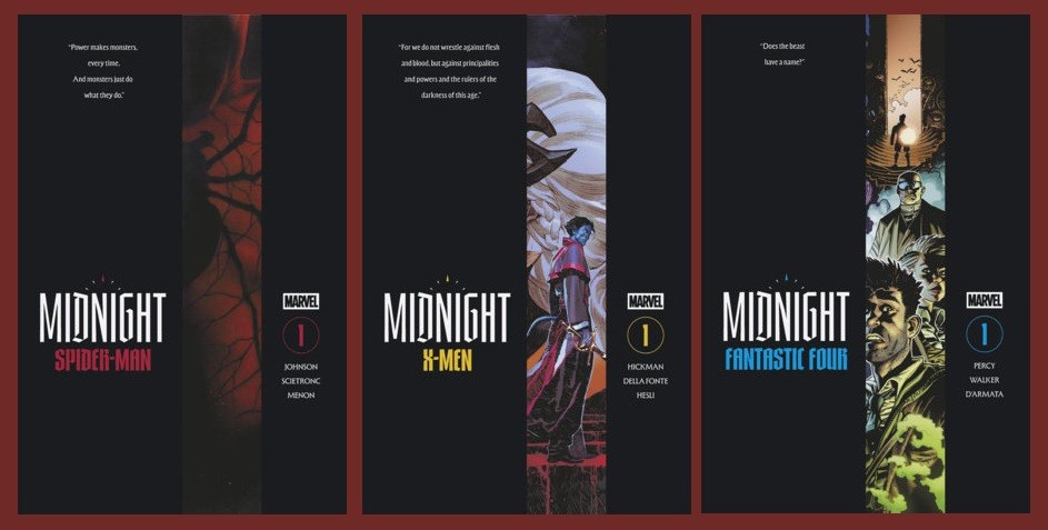 MARVEL MIDNIGHT #1 SPIDER-MAN X-MEN FANTASTIC FOUR set (3) 1st print In Hand NM