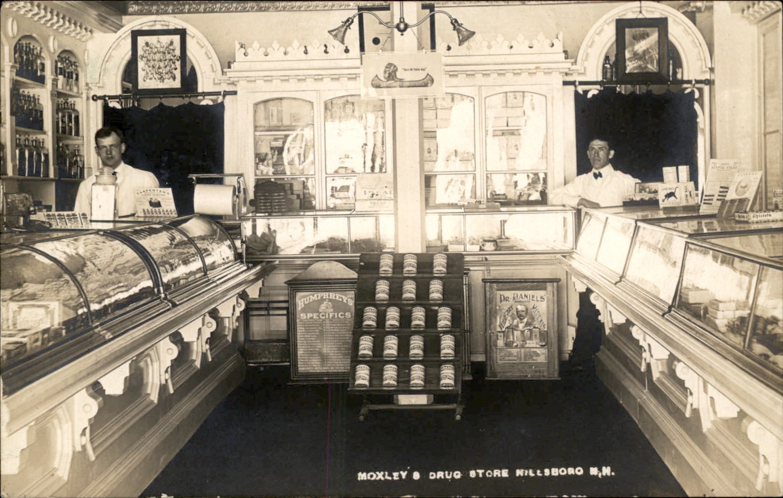 Hillsboro NH Drug Store Interior c1900s-10s A+++ Real Photo Postcard bhn
