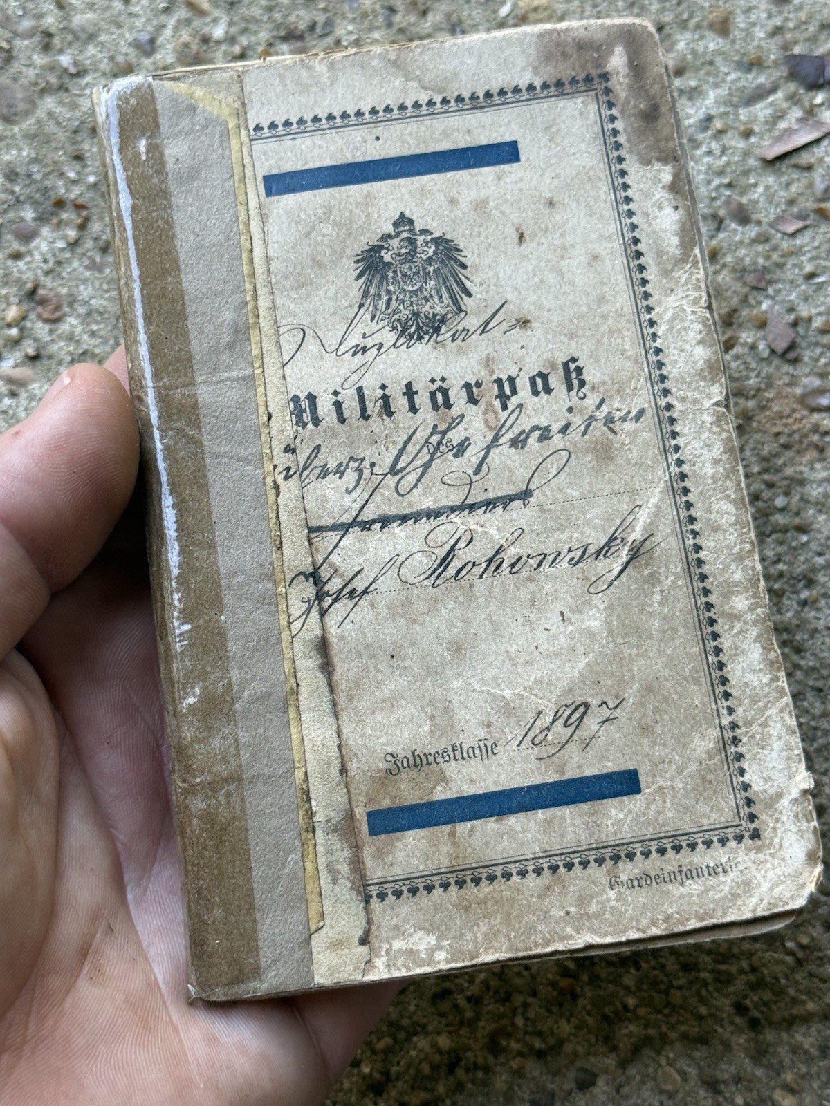 Original WW1 GERMAN MILITARY PASS SOLDIER BOOKLET ID Soldbuch