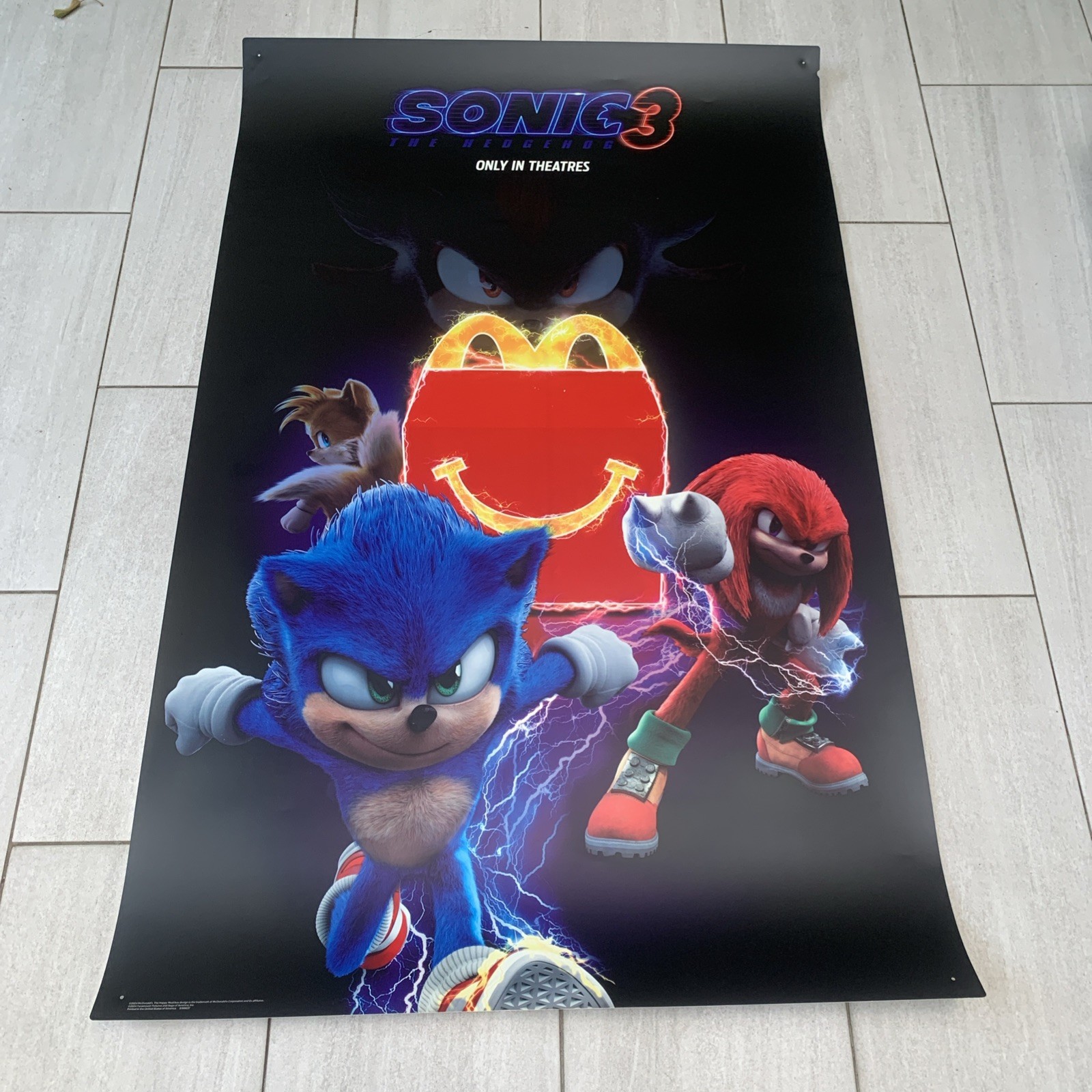 2024 McDonald\'s Happy Meal Store Promo Poster  Sonic 3.