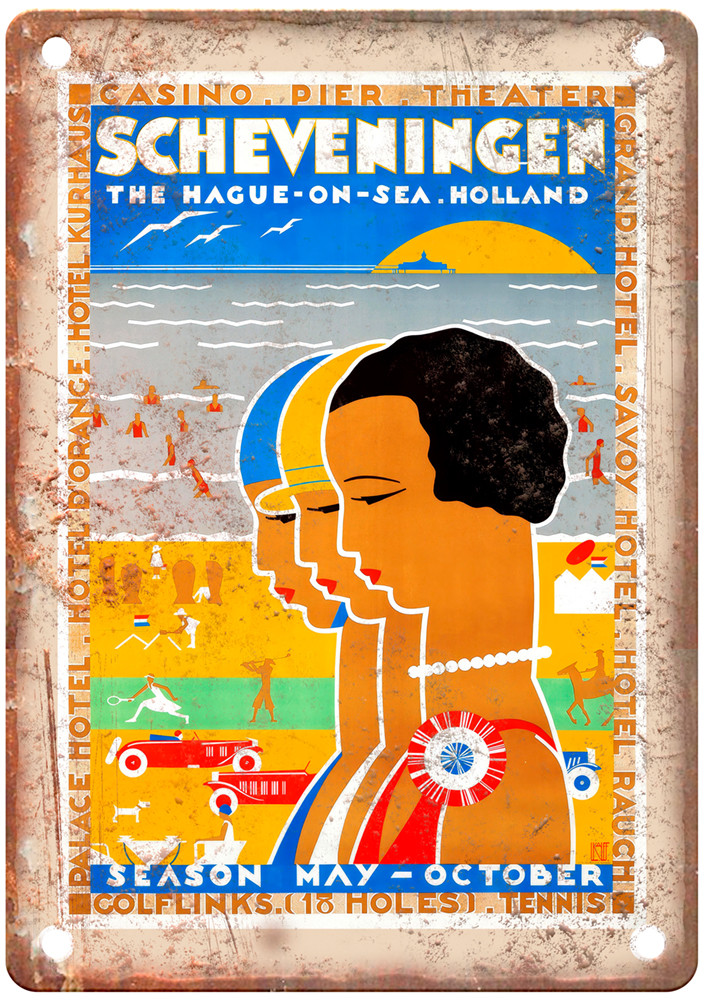 Vintage KALFF Louis Scheveningen 1920 Travel Poster Retro Look Sign T1143