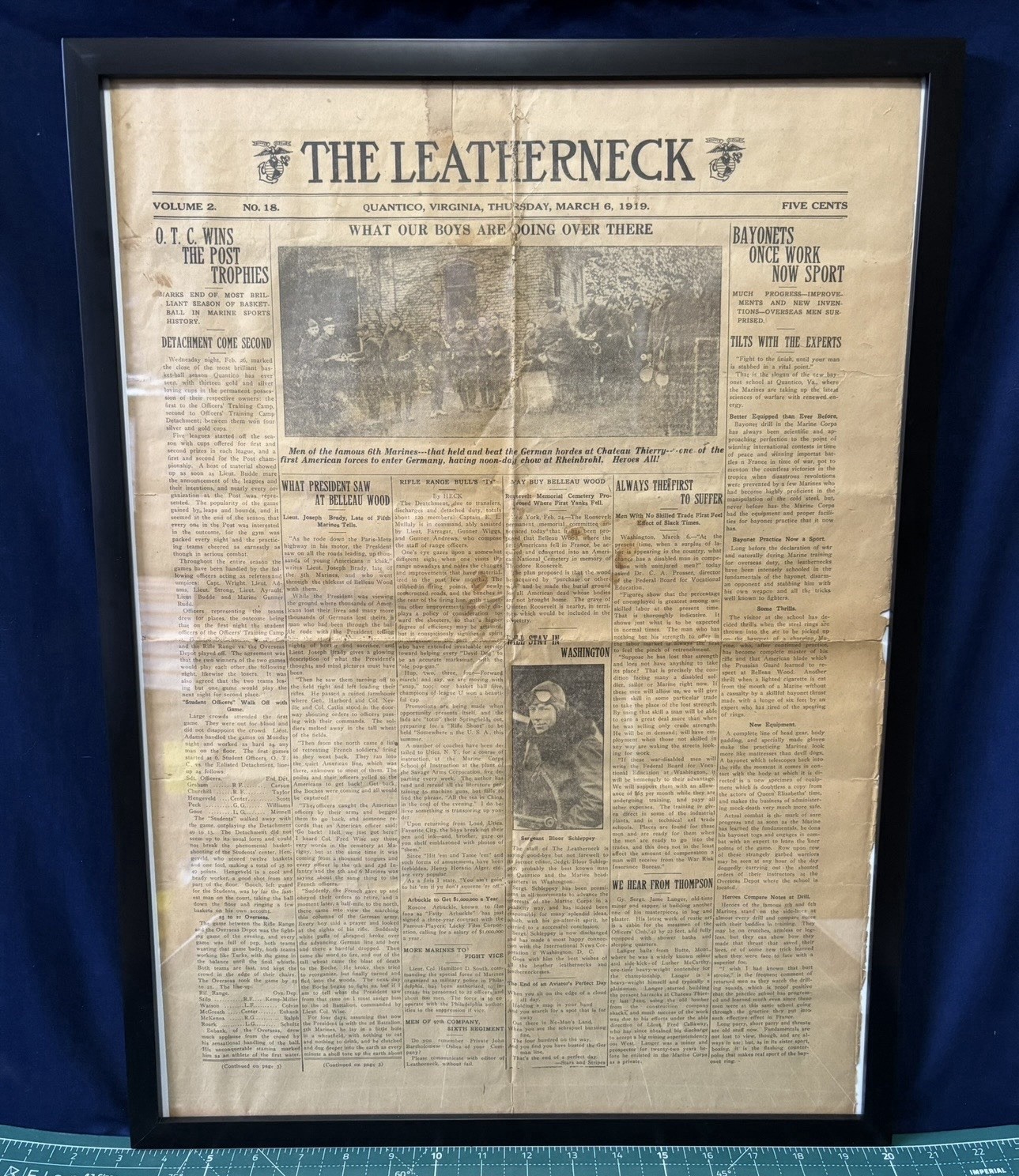 Post WW1 USMC Rare Leatherneck Newspaper 