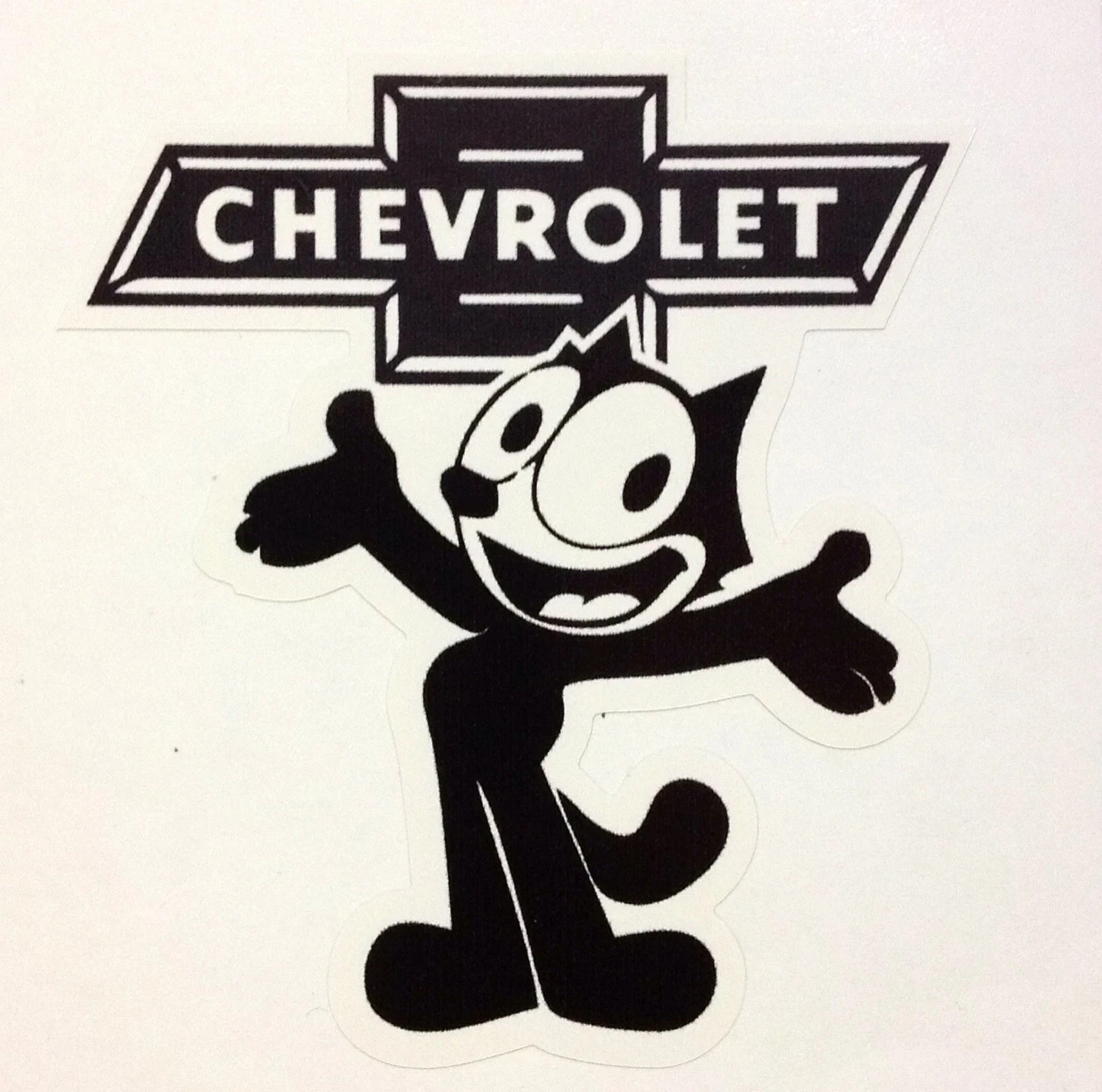 FELIX THE CAT CHEVROLET HOT ROD RAT FINK BIKER RACING STICKER 4 in.