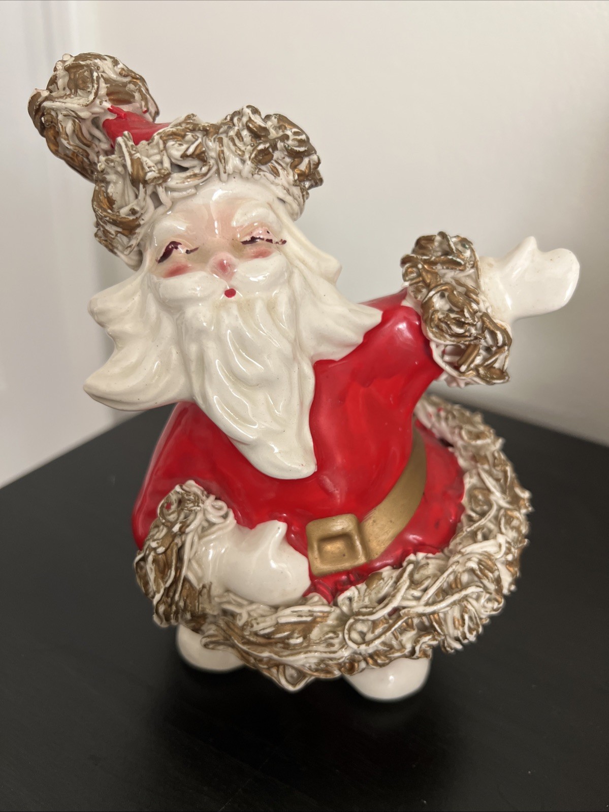 HTF Johanna California Santa Christmas Figure Ceramic Spaghetti 1940\'s Vintage