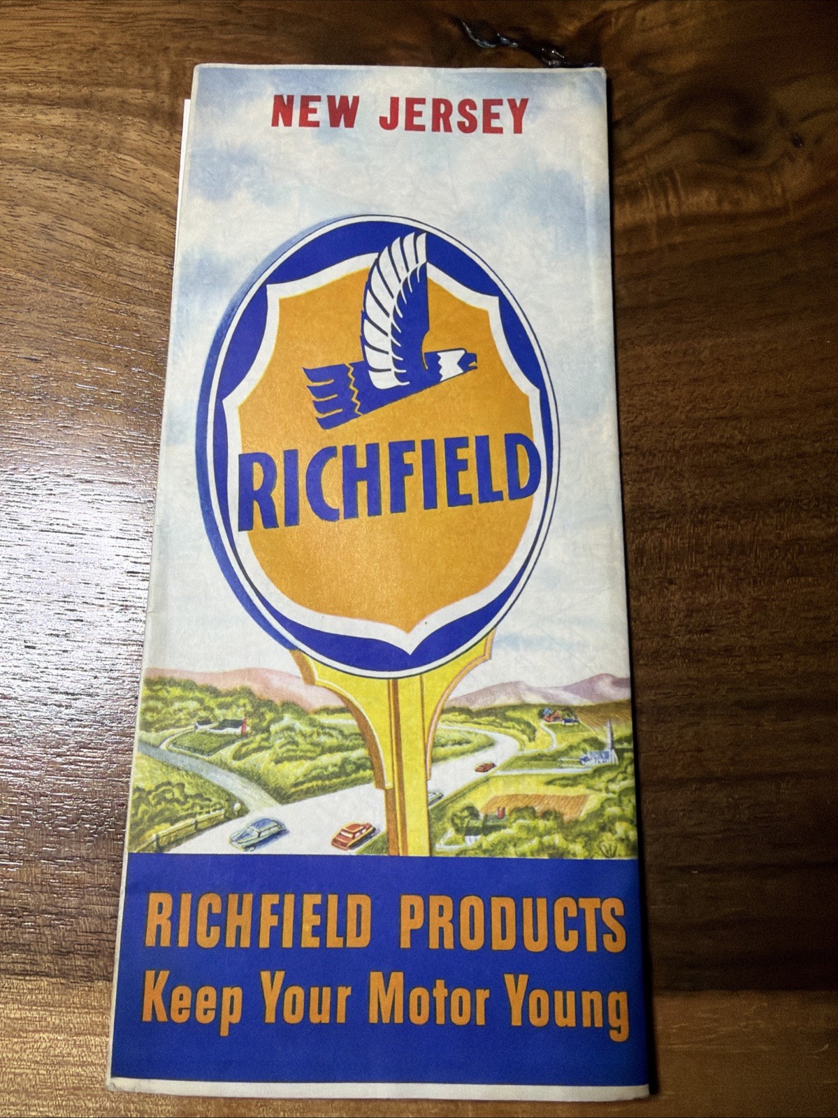 Vintage 1953 Richfield New Hampshire Vermont Maine Road Map Fold-Out Gas Oil USA