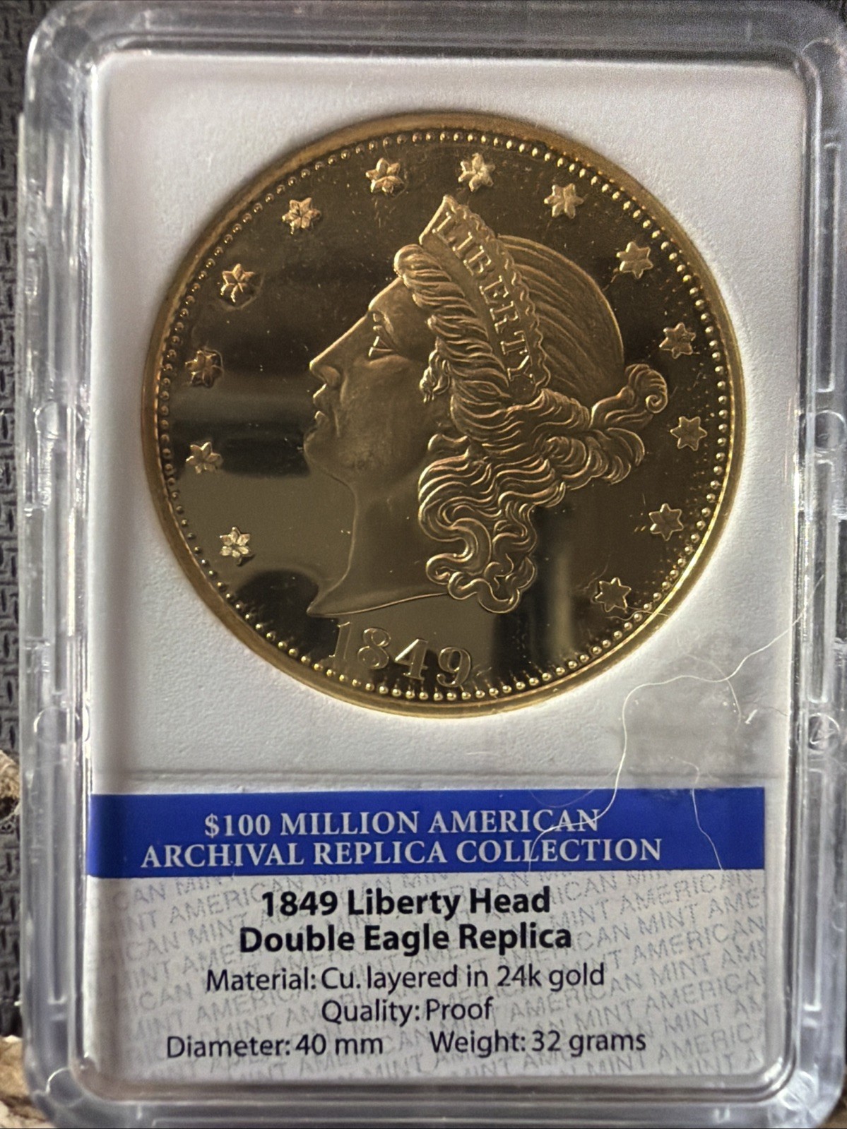 Replica 1849 Liberty Head Archival Replica Collection Coin