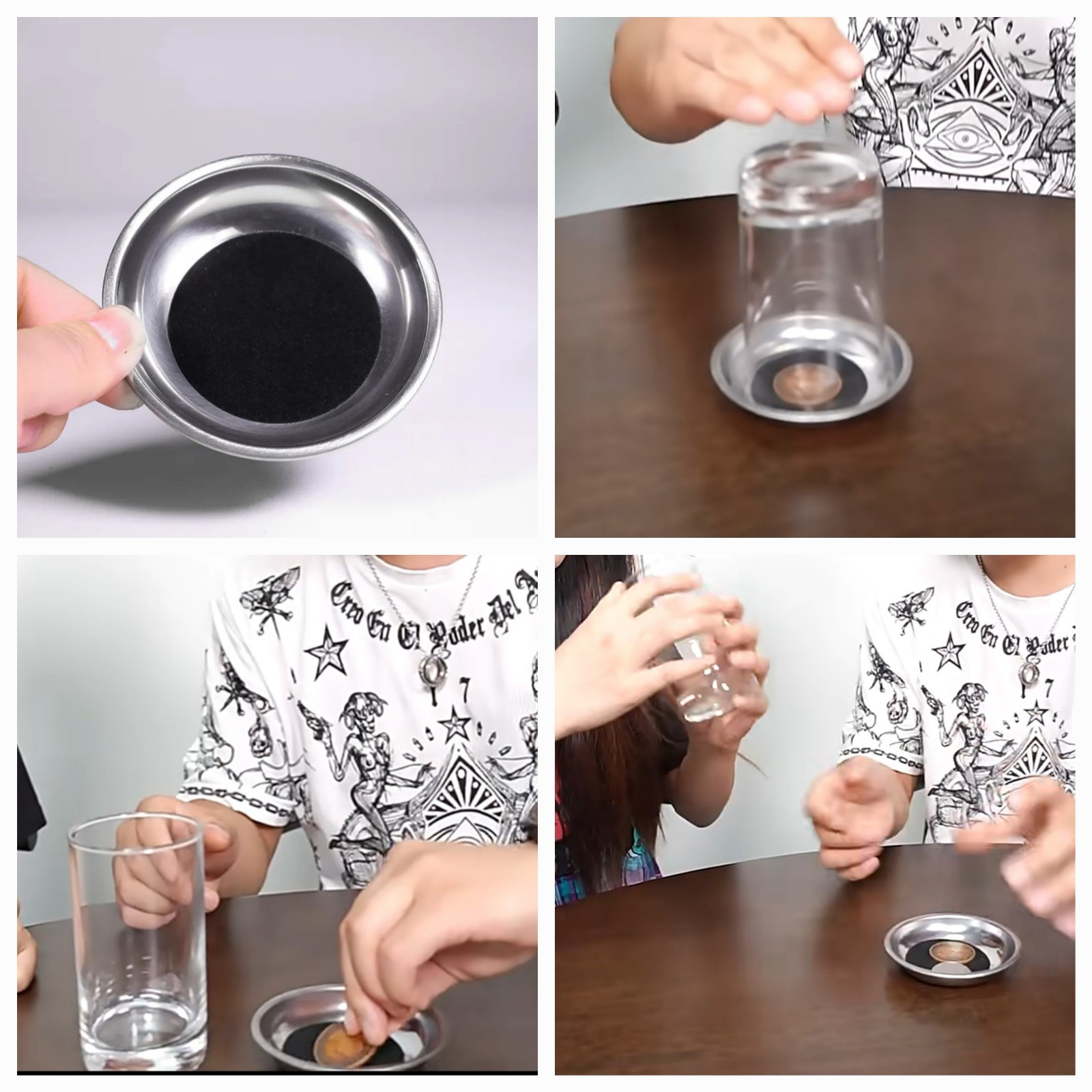 Magic Trick Coin Thru Glass - Gimmick Coaster Penetration Trick