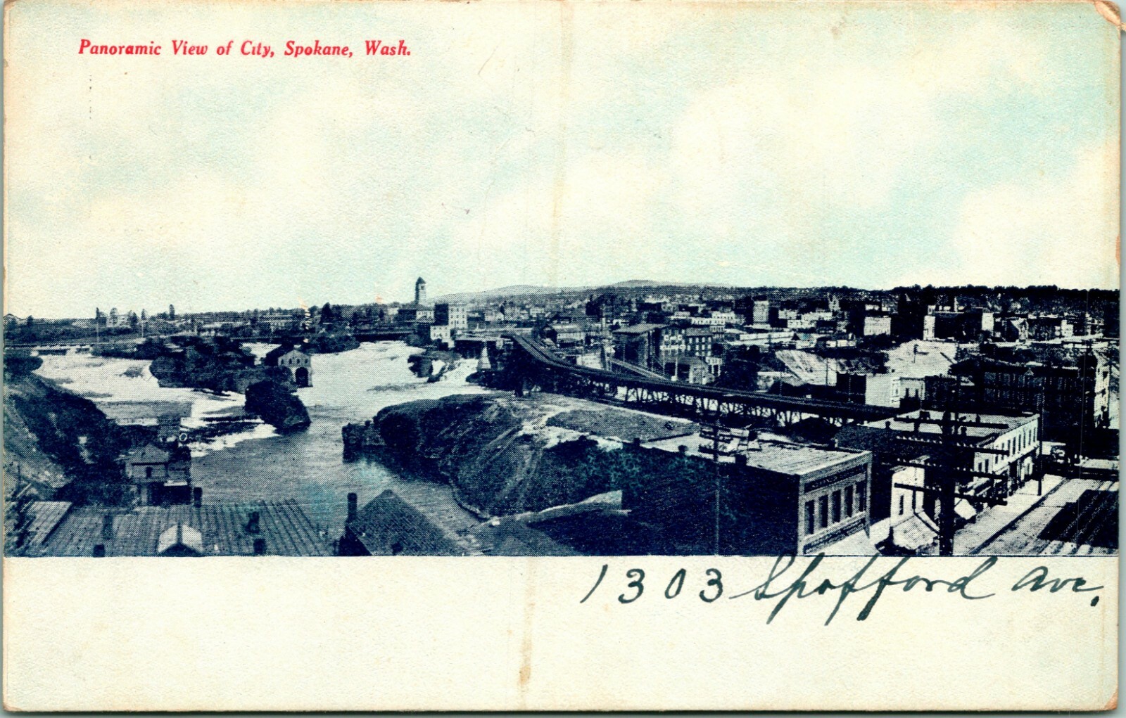 Vtg Postcard 1907 Spokane Washington WA Panoramic View 