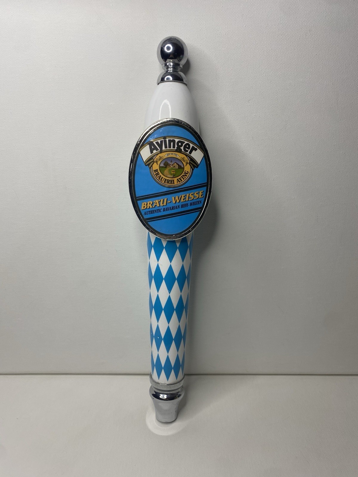 Ayinger Brauerei Aying Germany BRAU-WEISSE Authentic Hefe-Weizen Beer Tap Handle