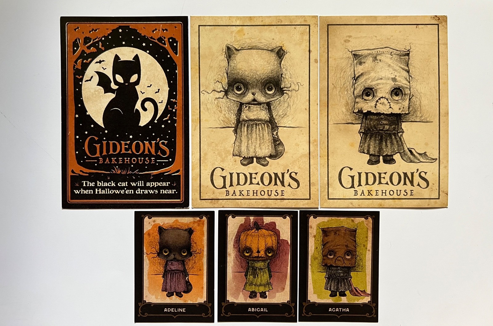 Gideon\'s Bakehouse October 2021 Menus and Three Little Ones Trading Card Set
