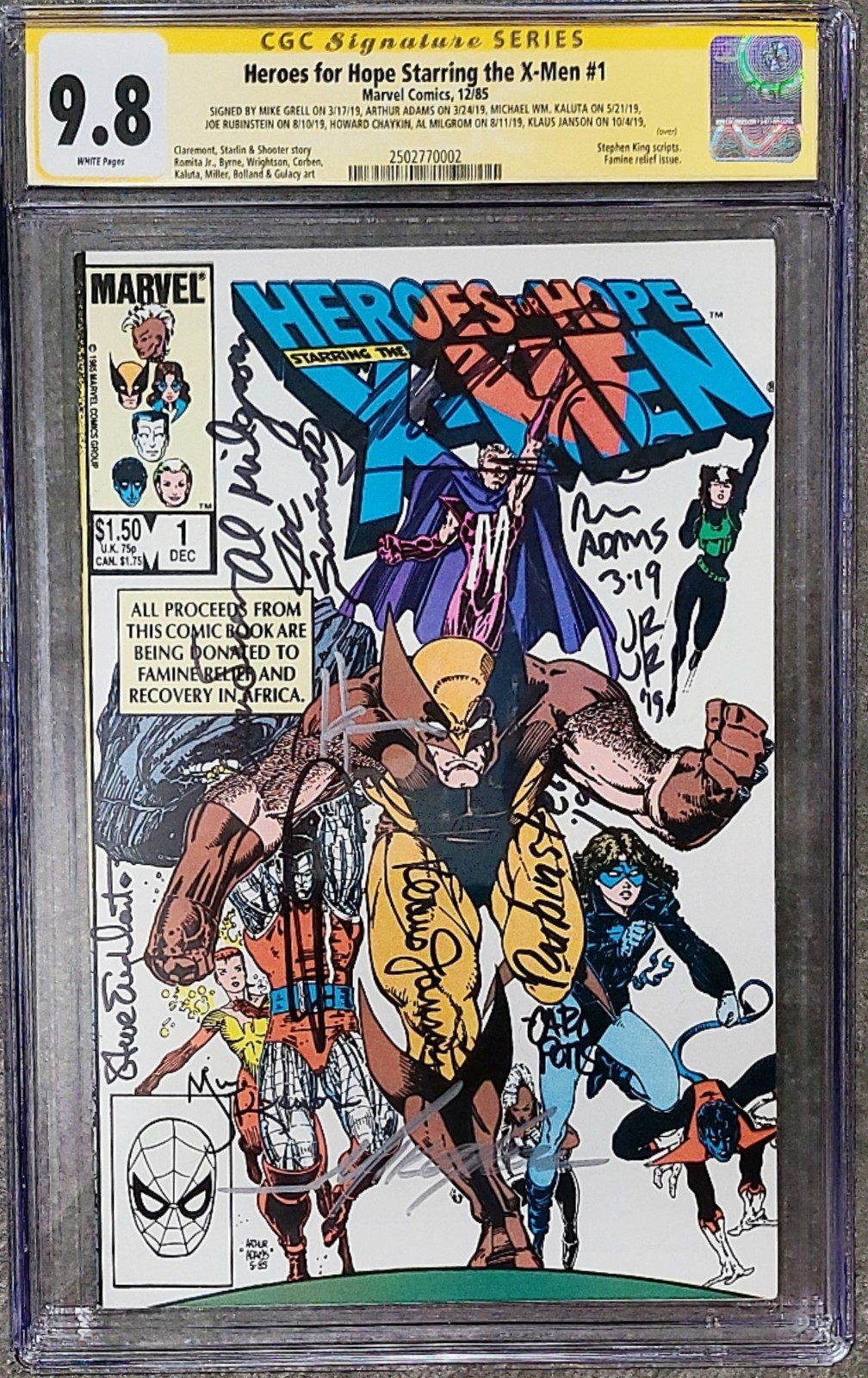 Heroes For Hope X-Men #1 CGC 9.8 SS Sixteen Signatures 