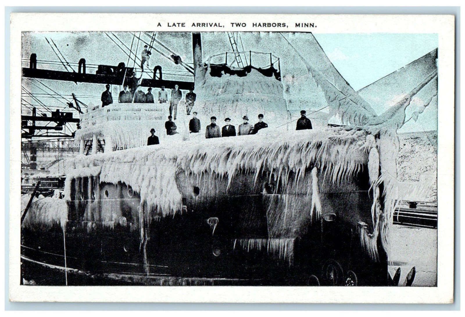 c1940\'s A Late Arrival Two Harbors Minnesota MN Vintage Unposted Postcard