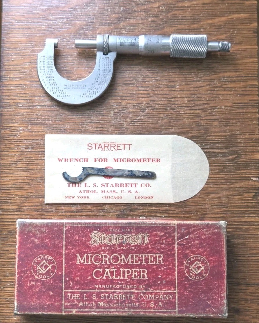 Starrett No. 231 Outside Micrometer 0-1