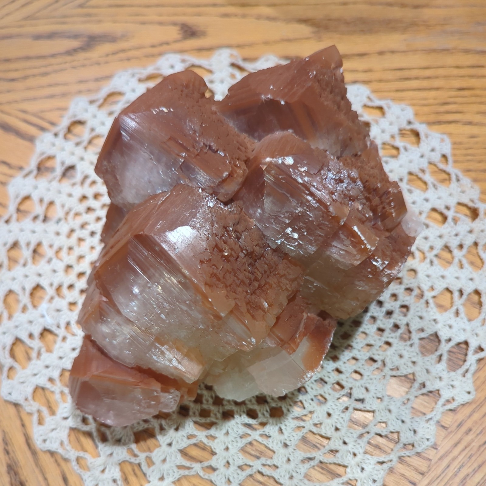 Natural Raw Calcite Large Crystal Cluster Red Orange Stone 8lb Rock Awesome
