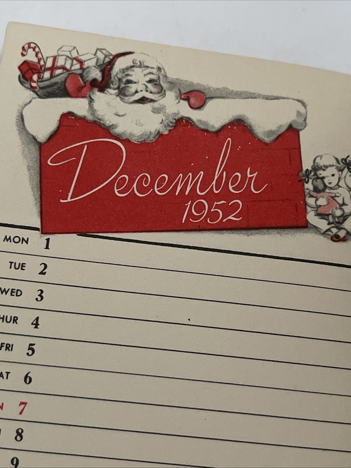 Vintage 1952 Norcross Cards Blue Book Calendar Date Reminder Unused Binghamton