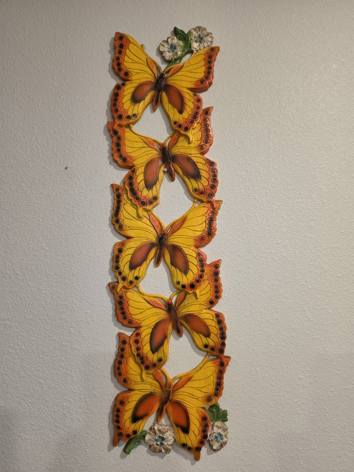 Vintage MCM 1978 Universal Statuary Corp Groovy Butterfly Wall Art Piece 24”