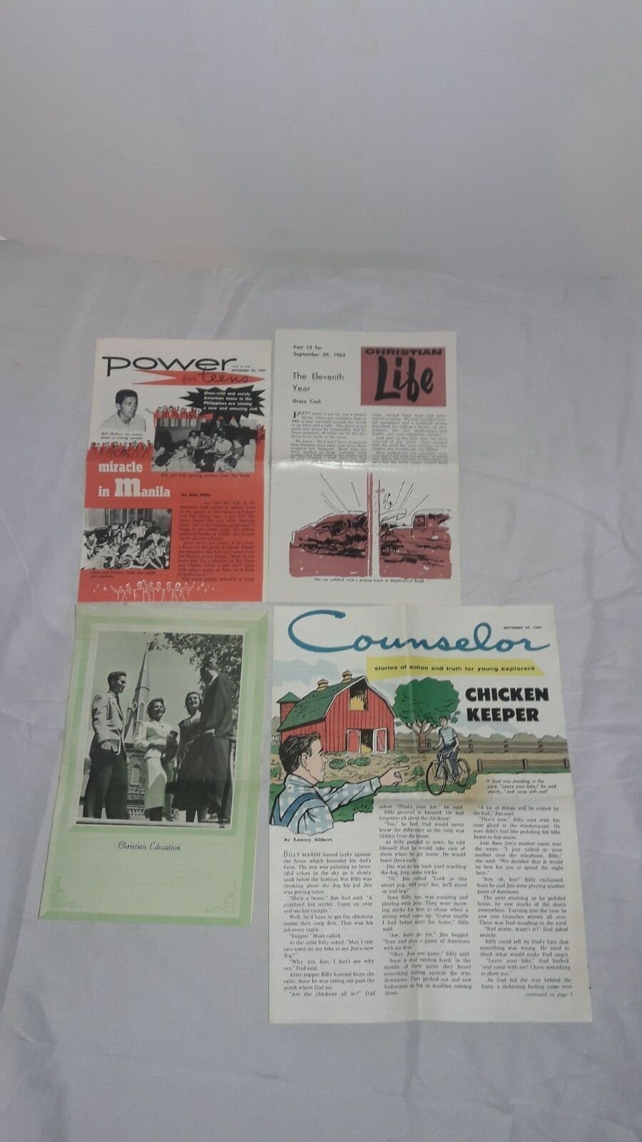 1950s-60s, Lot of 4 Christian Pamphlets, Education, Christian Life, Counselor++