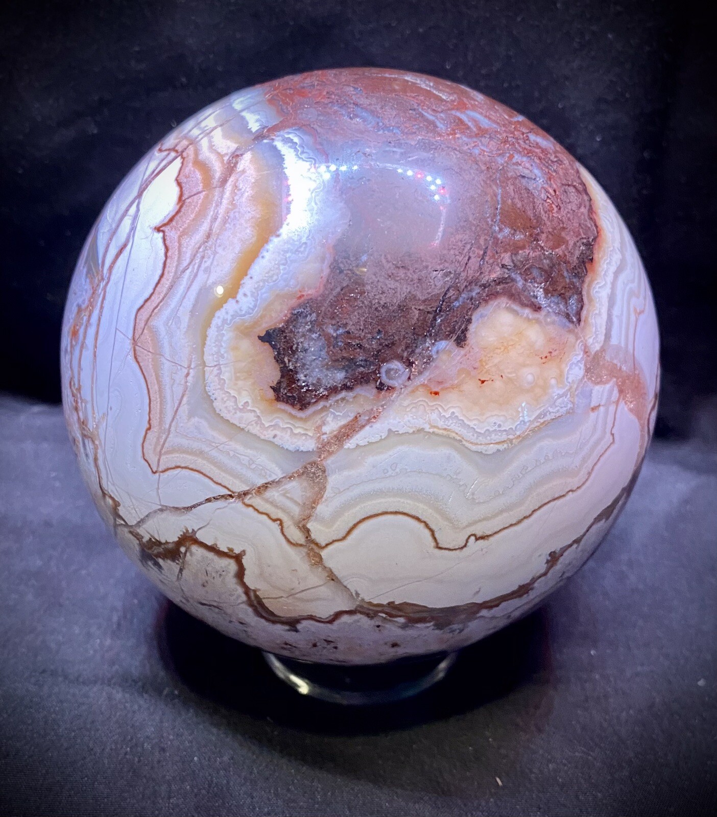 Jumbo Mexican Crazy Lace Agate Sphere 1.5kg