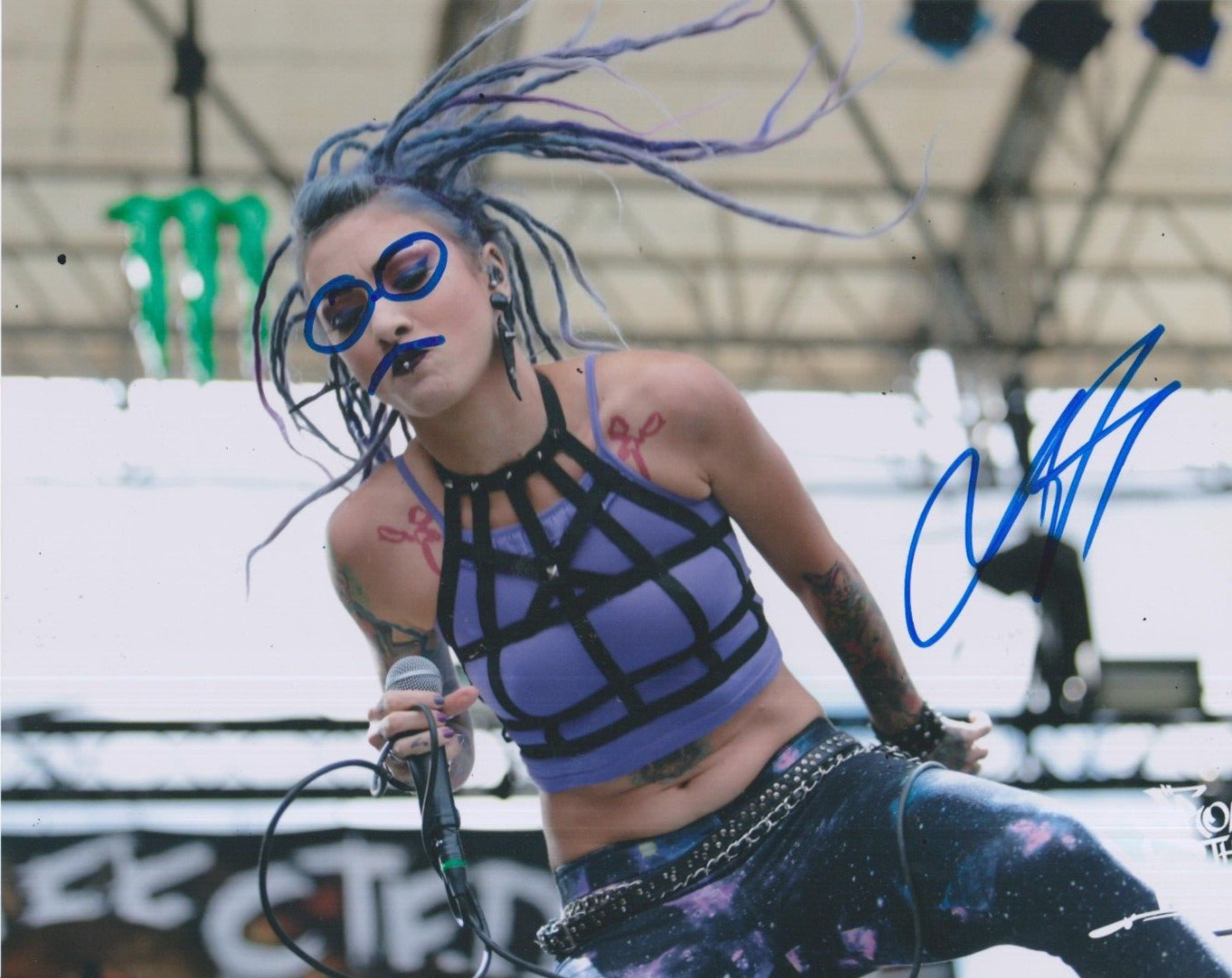Lena Scissorhands  (Infected Rain)   **HAND SIGNED**  8x10 photo ~ AUTOGRAPHED