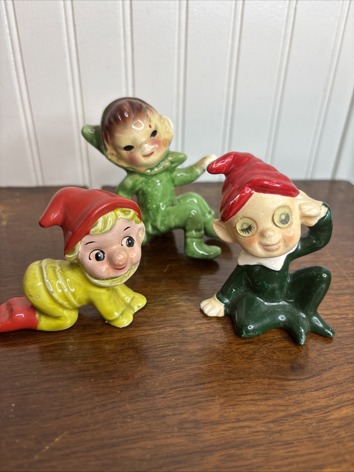 Vintage Ceramic Pixie Elf Lot of 3 Made in Japan (Brimm's + Unbranded)