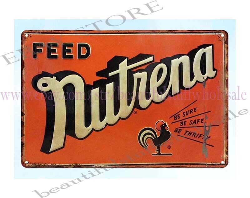 1951 Nutrena Feed farm country living decor farm barn livestock metal tin sign