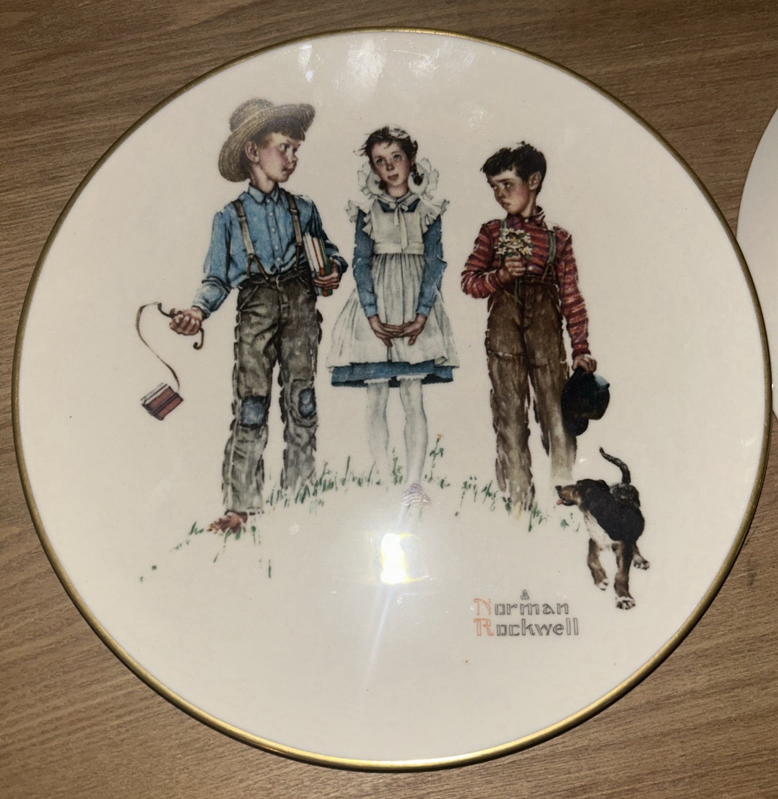 Vintage 1975 Gorham Norman Rockwell Plate- Young Man’s Fancy The 4 Seasons 1954