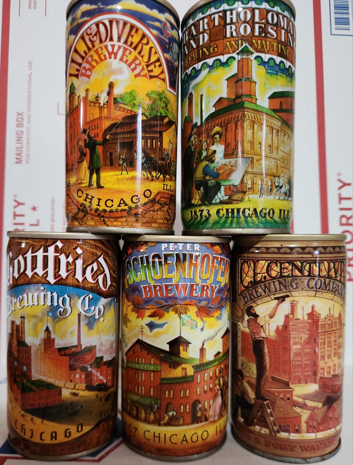 1978 American Brewers Historical Collection Beer Cans Flat Tops lot of 5