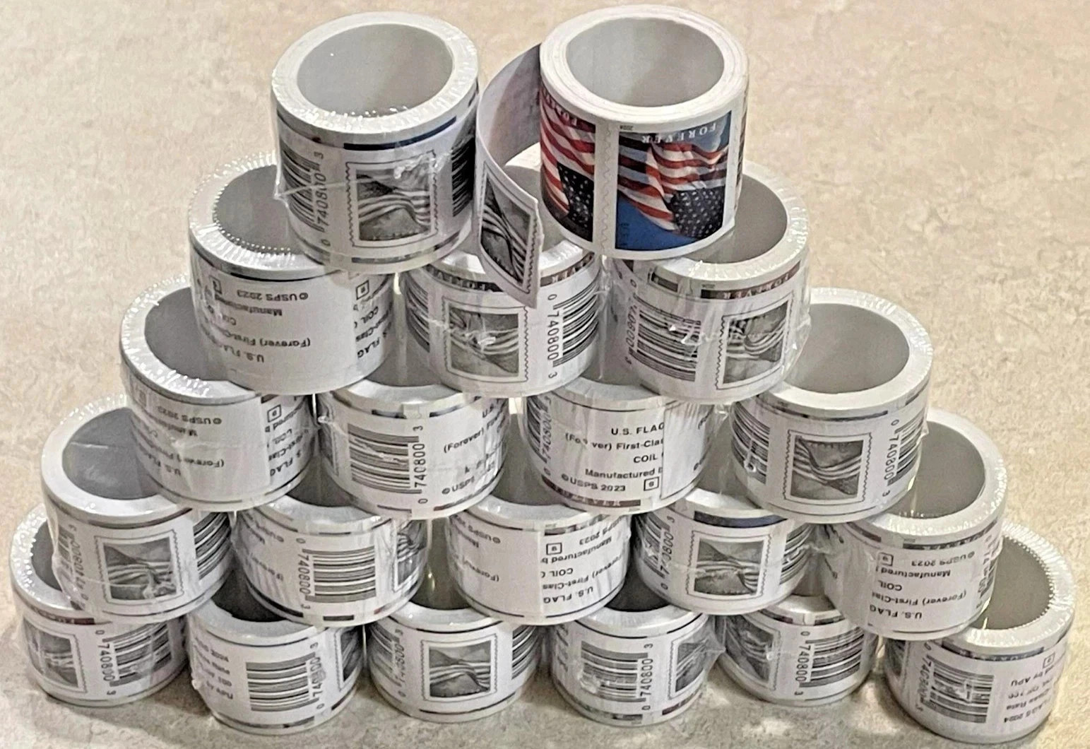 10 Roll Of 100 2024 U.S. Flag First Class US Postage Stamps Sealed Set