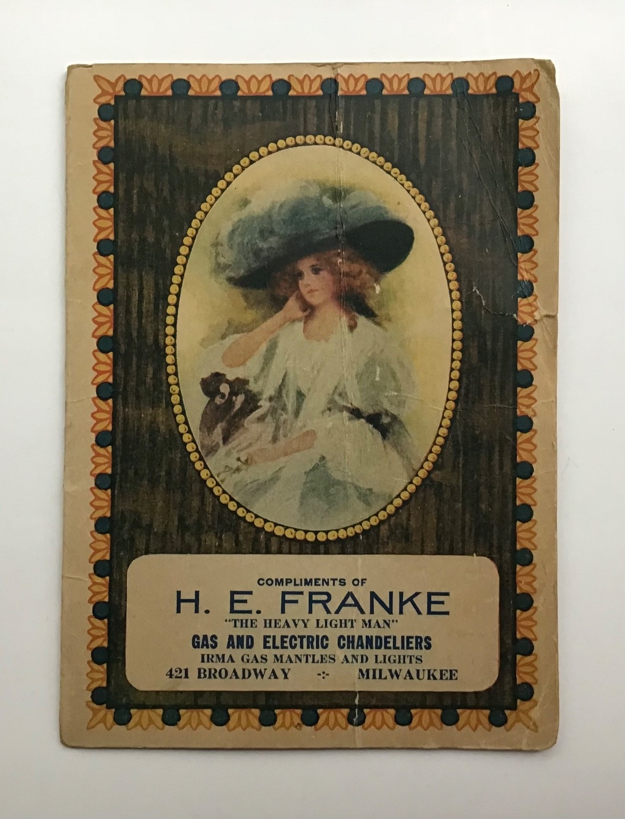 Antique 1911 Hand Sewing Needles Advertising Calendar H E Franke Milwaukee