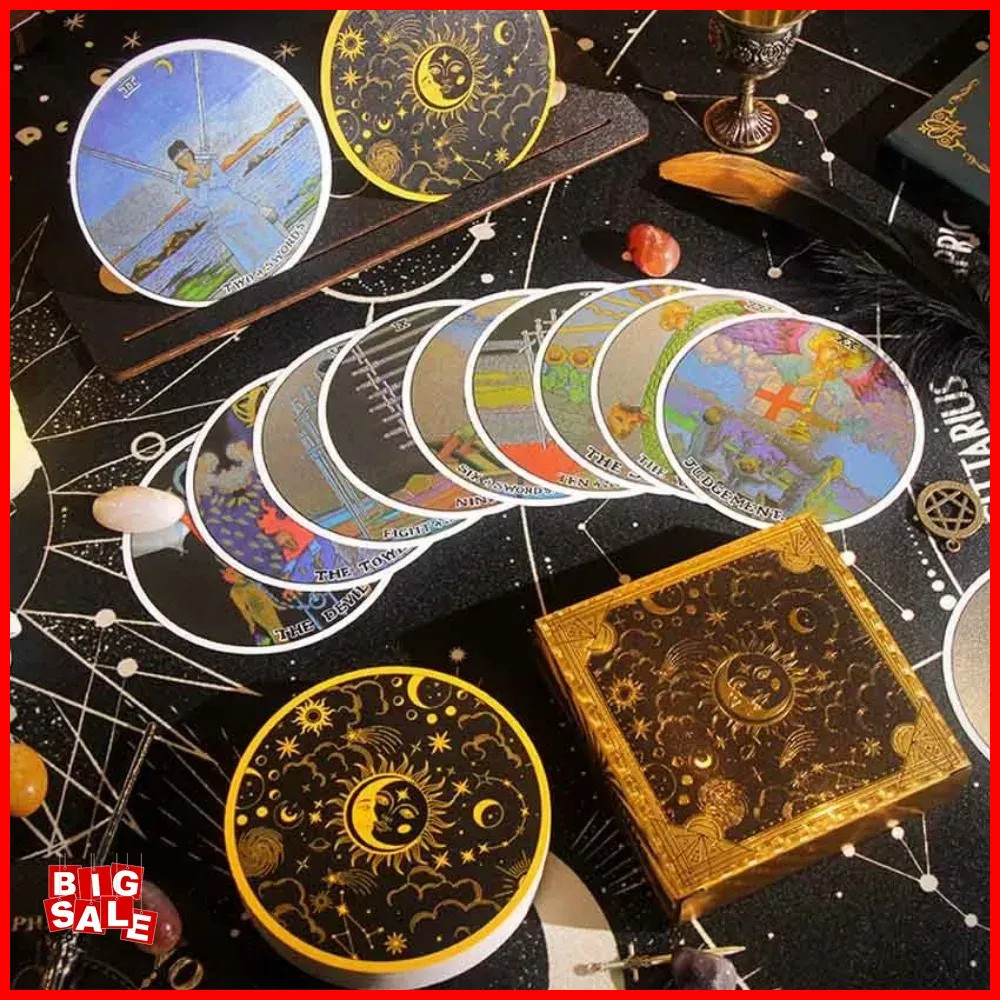 PVC Classic Learning of Plastic Circular Card Deck 10x10 Cm Tarot Games Waterpro