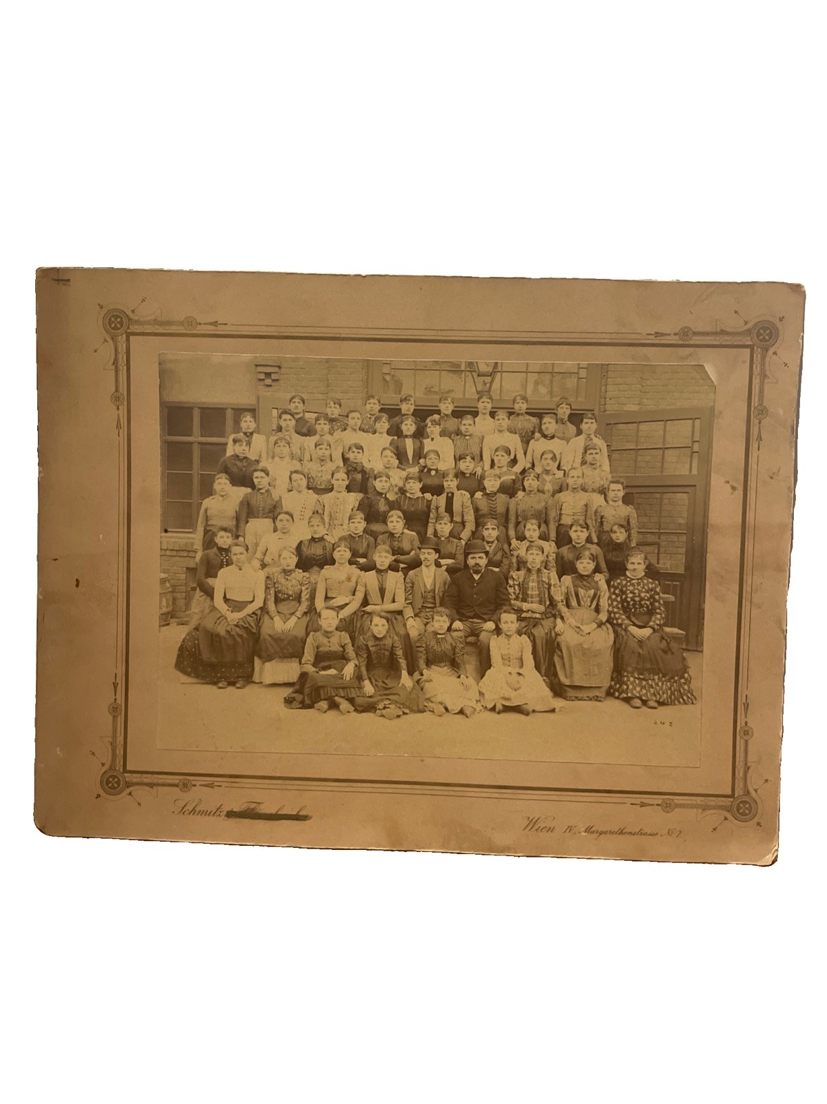 Antique 1890s Vienna Austria Large Group Photograph Victorian Women Wien