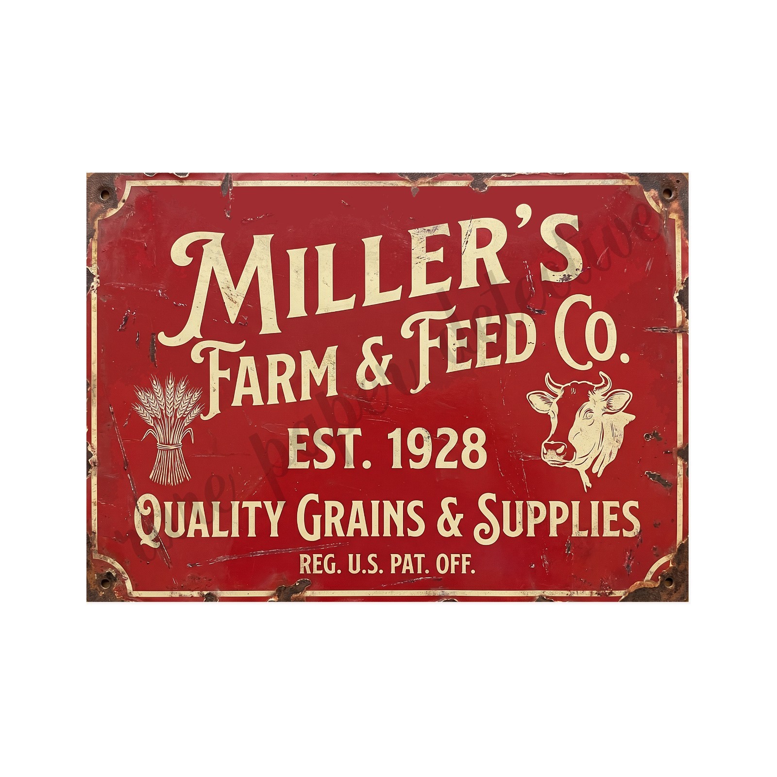 Vintage Advertising Sign Print Farm and Feed Store Retro 1940s, 5