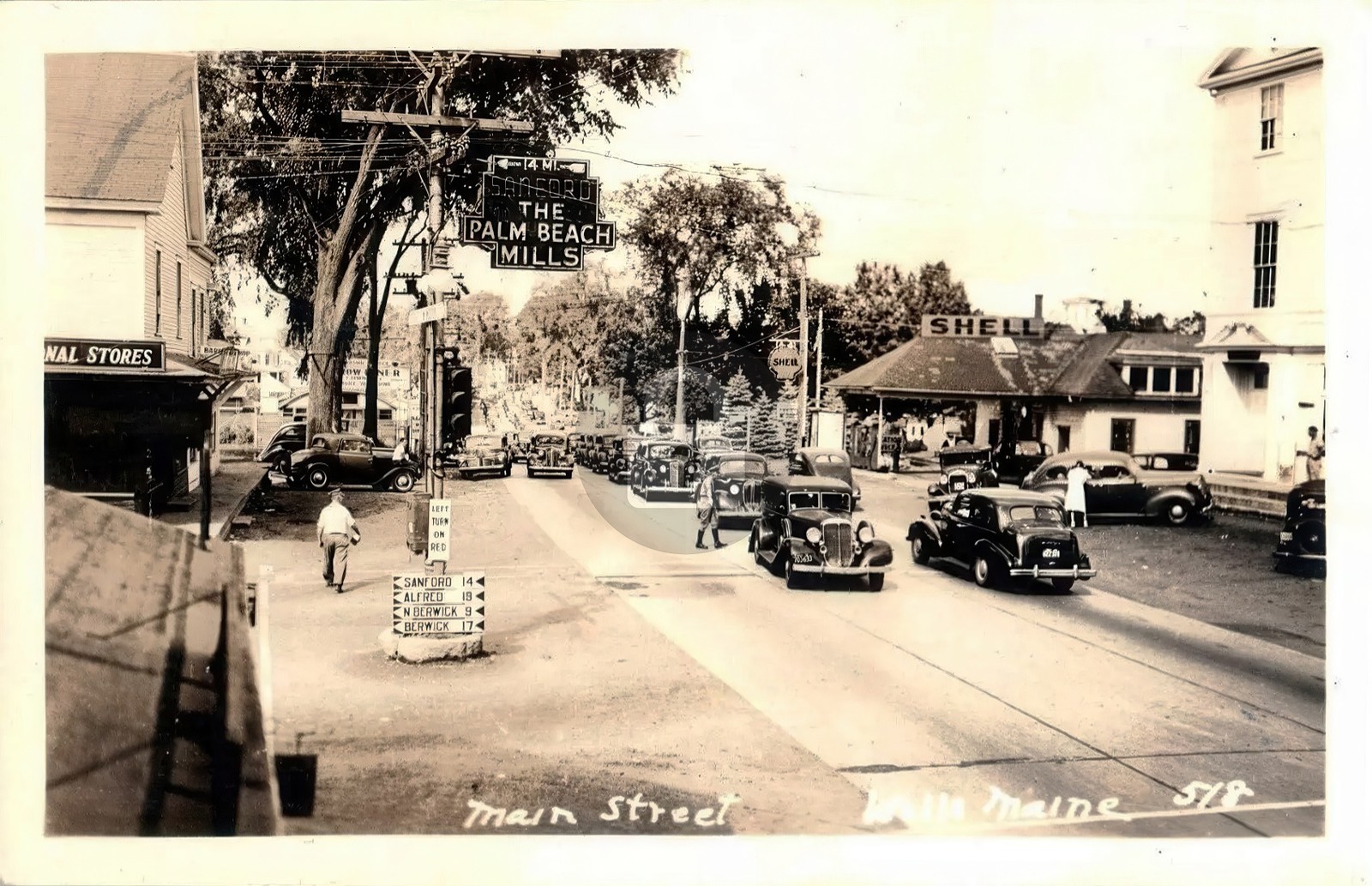 Wells ME Maine Main Street View 1941 RPPC Photo Postcard COPY