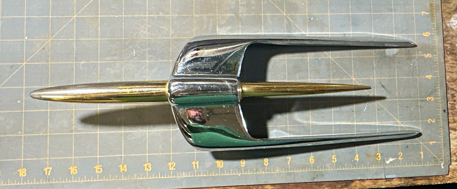Vintage chrome Rocket Art Deco Hood Ornament rat rod kustom custom hot rod WWII