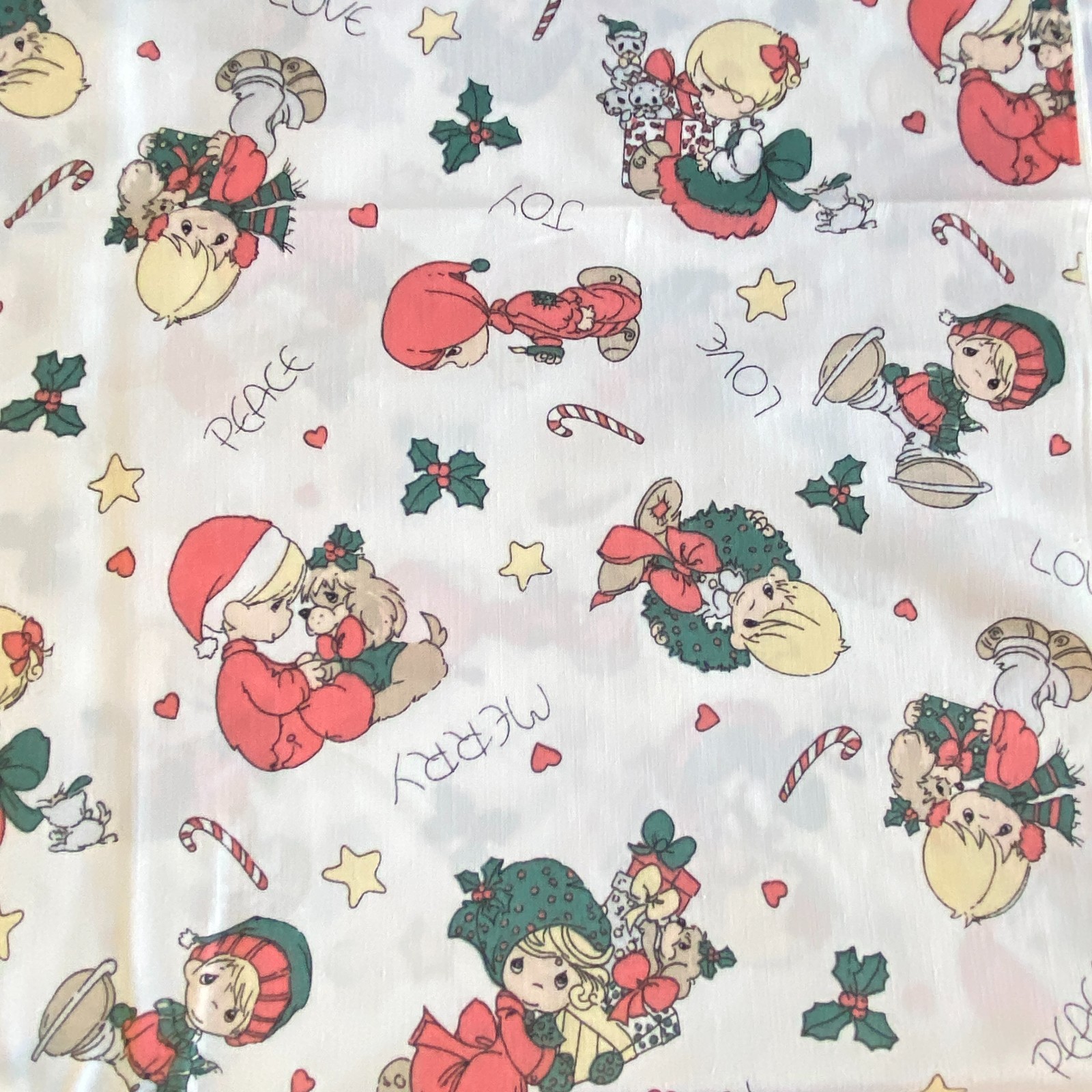 BTY Vintage Precious Moments Christmas Fabric