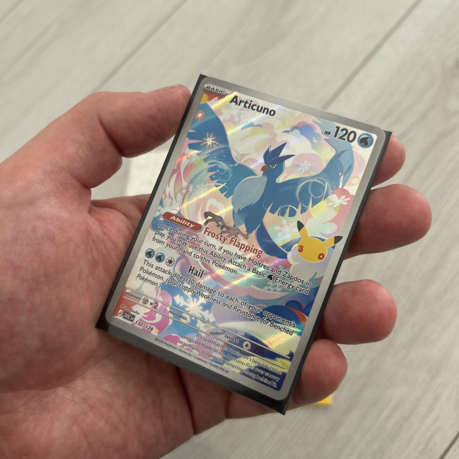 Articuno 132/128 illustration Pokémon 30th Anniversary Celebrations  | ENG