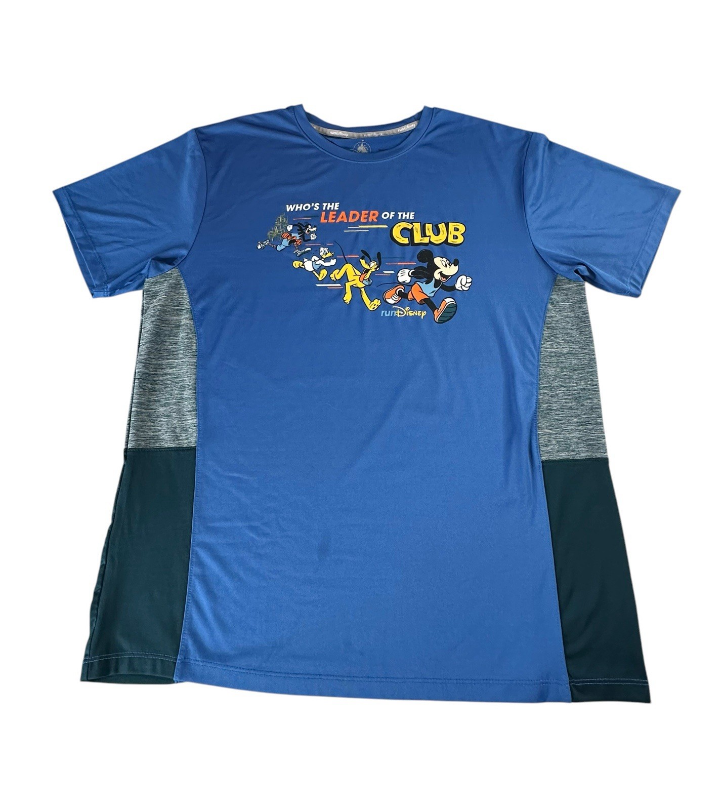 Walt Disney Who\'s The Leader Logo Jersey Blue T-shirt Blue Men\'s Sz Large