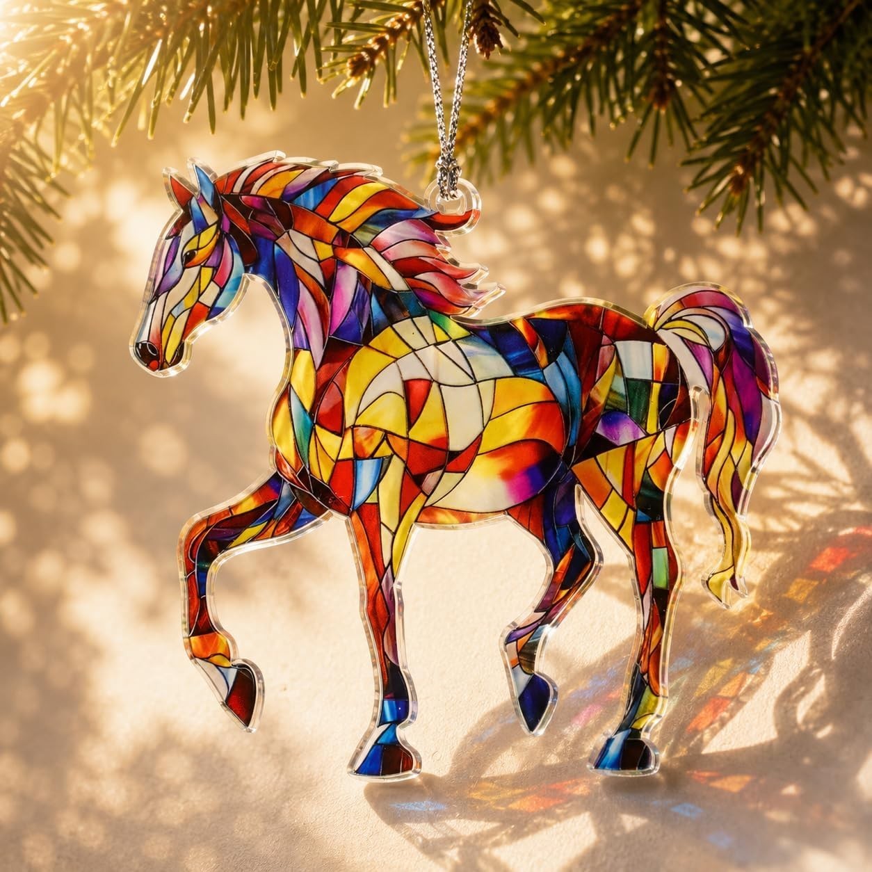 Christmas Ornaments 2025 Horse Ornament with Colorful Design New