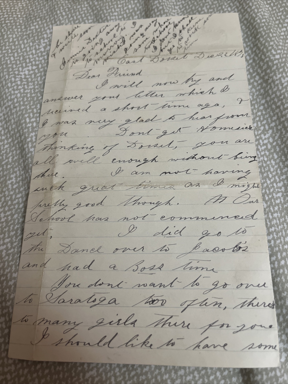 1878 Letter from East Dorset VT, Closing “I should like to have your Big Priss”