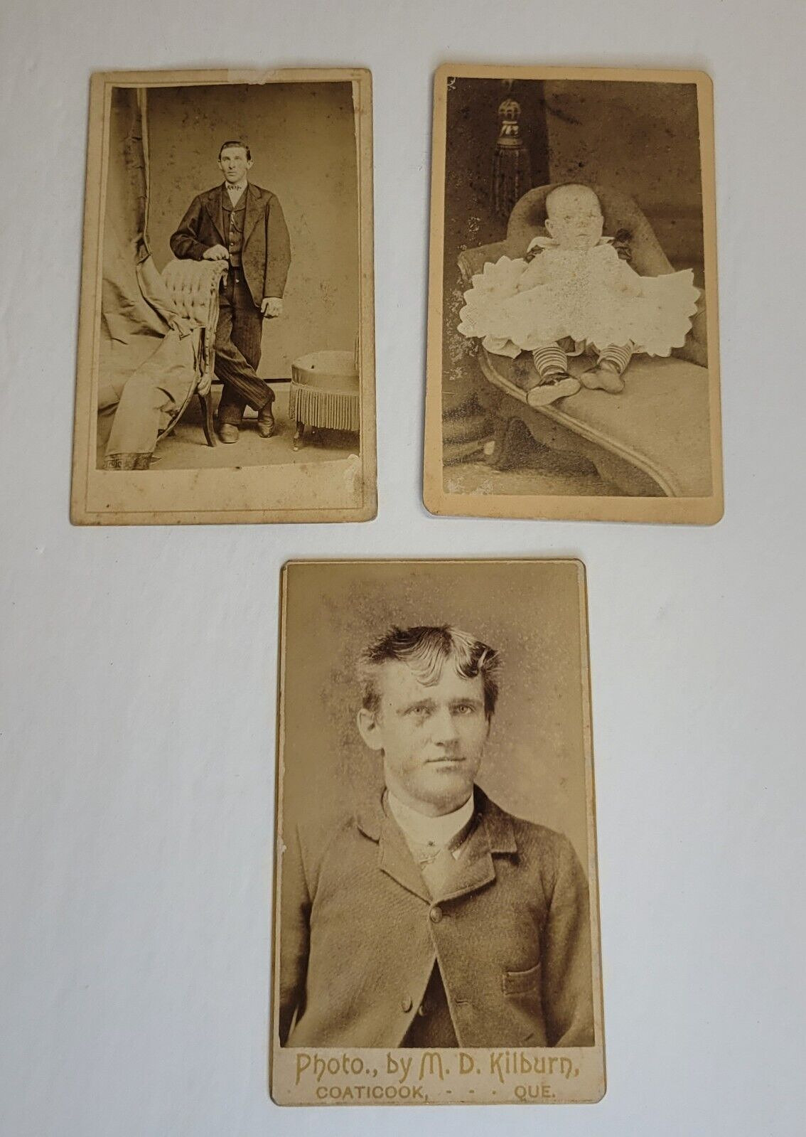 Antique 1860s CDV Lot of 3 Photographs Reading Penn. by Patton & Dietrich etc