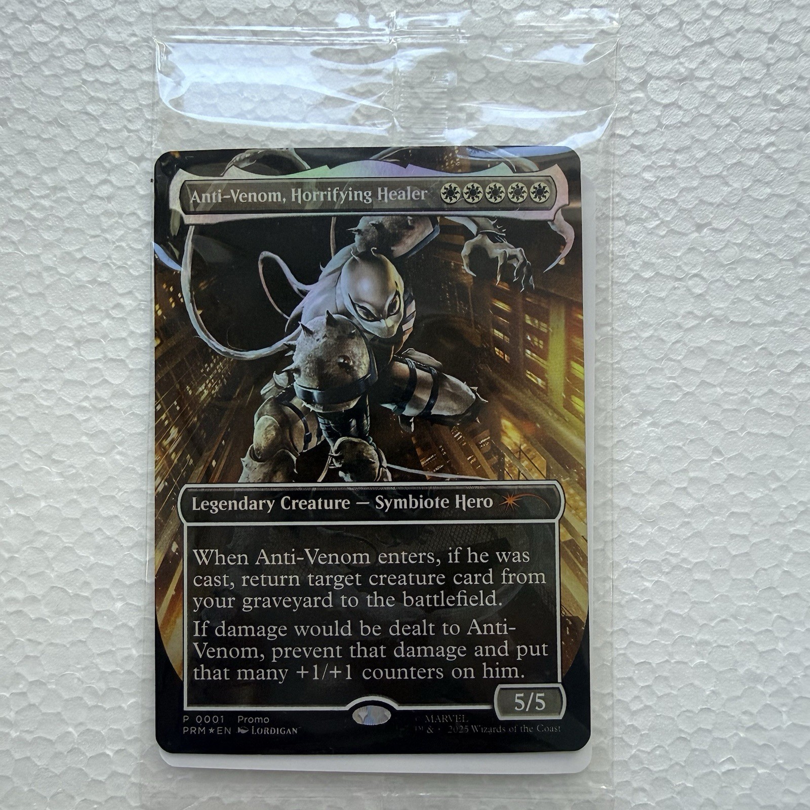 MTG Anti-Venom Horrifying Healer Borderless Foil PRM Media Promo 0001 Sealed