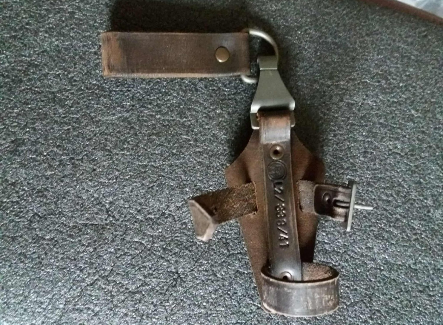 Rare WWII German Dagger Leather Hanger DRGM 5/25 Marked Vintage Suspension