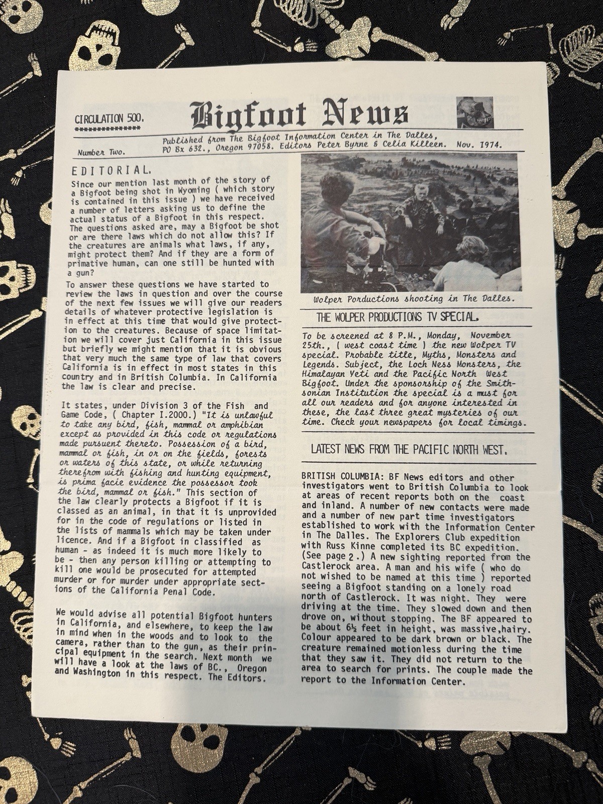 Bigfoot News 1974-75 Early Run #2-15 Peter Byrne 14 Issues Circulation 500