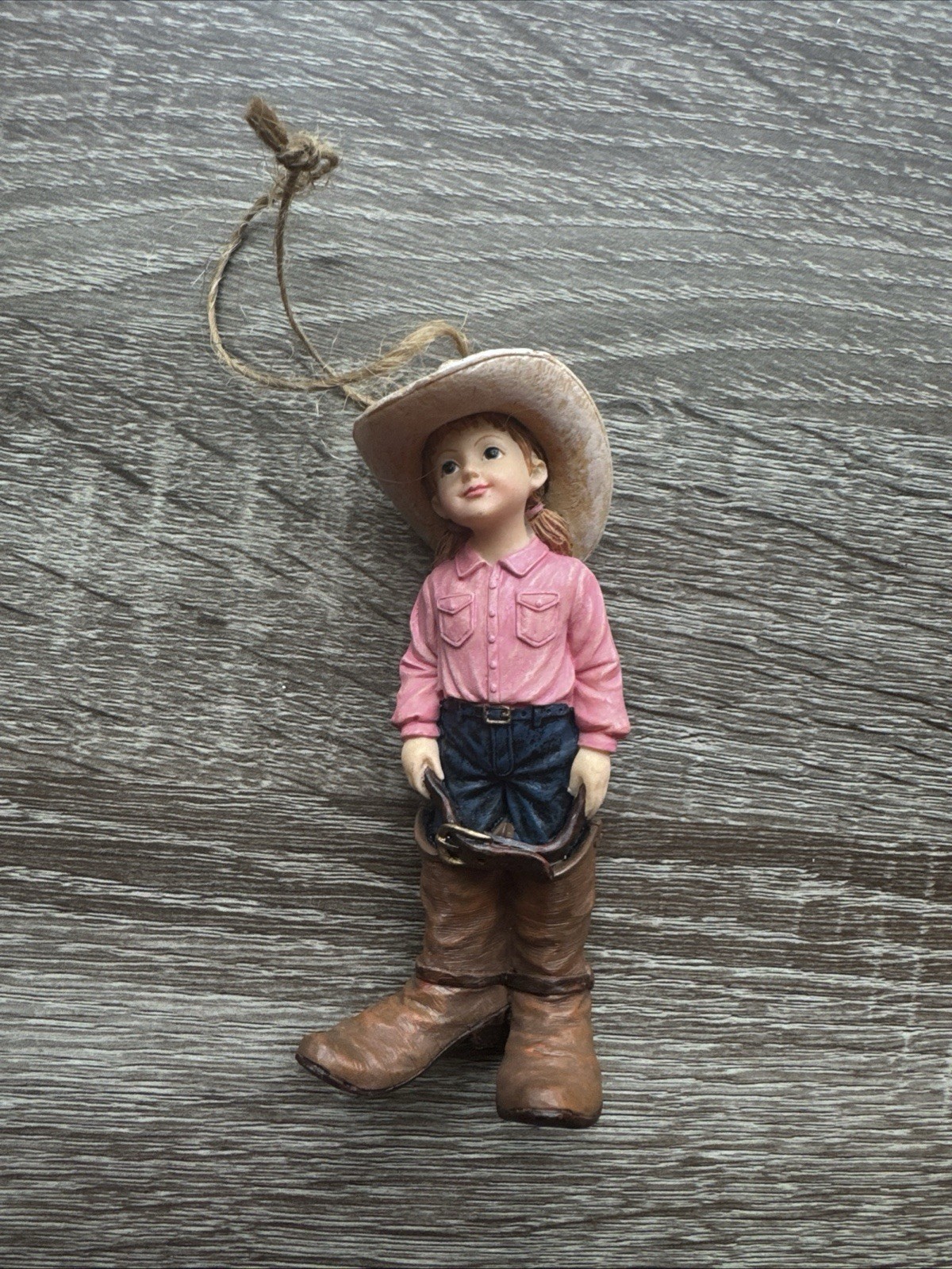Southwest Western Ranch Theme Cowgirl Figurine/Ornament 4 1/2 Inch