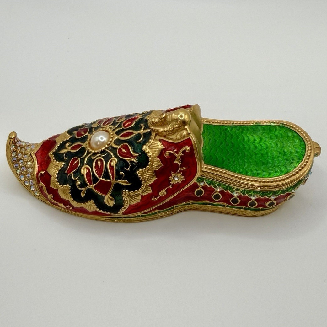Vintage Edgar Berebi Jeweled Persian Slipper Trinket Box
