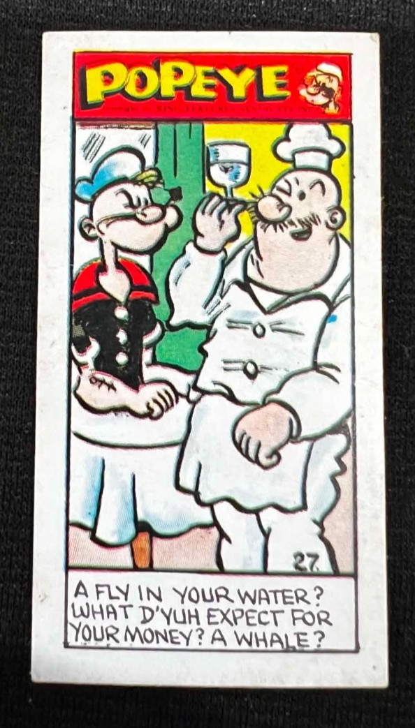 POPEYE 1963 Primrose Confectionery #27 UK Sweet Cigarette Card 4th Series