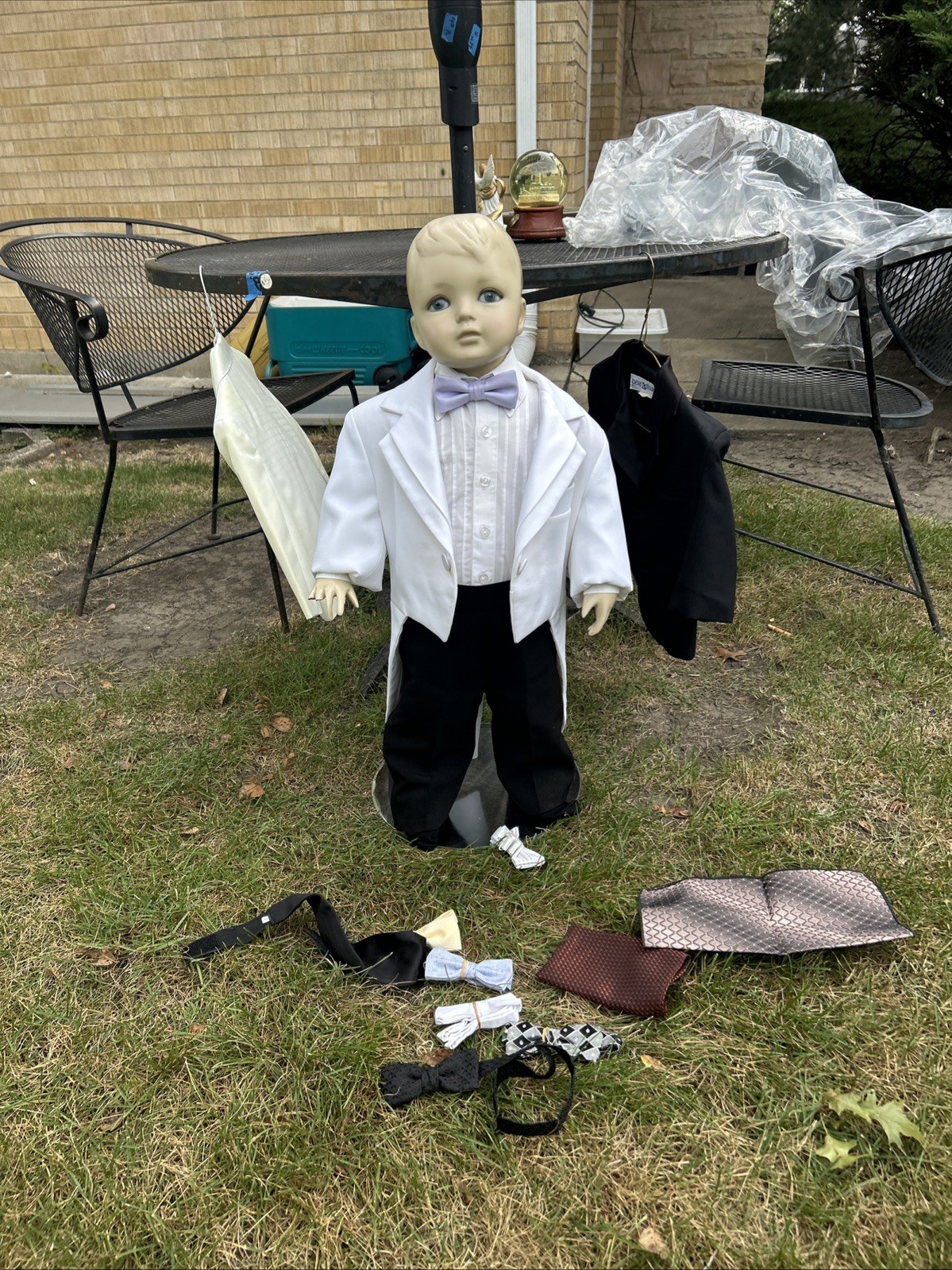 Vintage Tuxedo Shop Child Mannequin With Extras And Stand See Photos