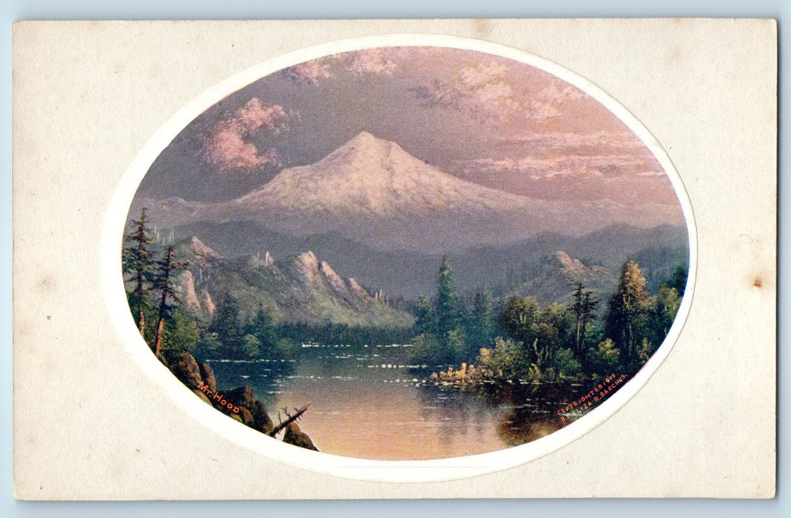 c1910's View Of Mount Hood Portland Oregon OR Barchus Art Antique Postcard